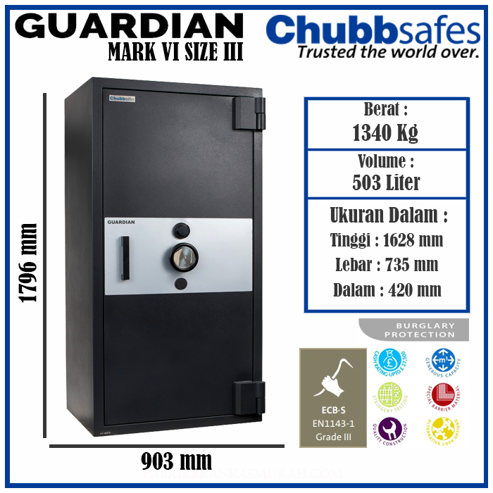 Brankas Chubbsafes Guardian Mark VI Size 3