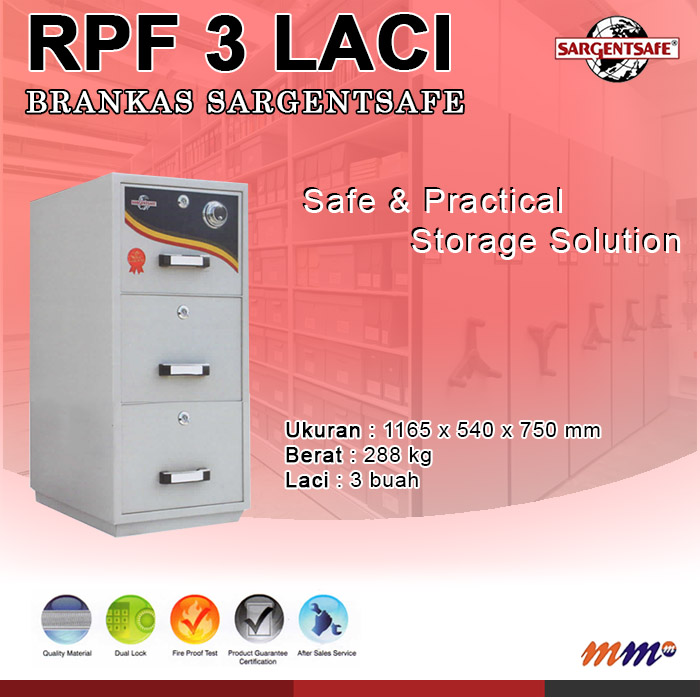 Filling Cabinet Tahan Api 3 Laci (RPF) Sargentsafe