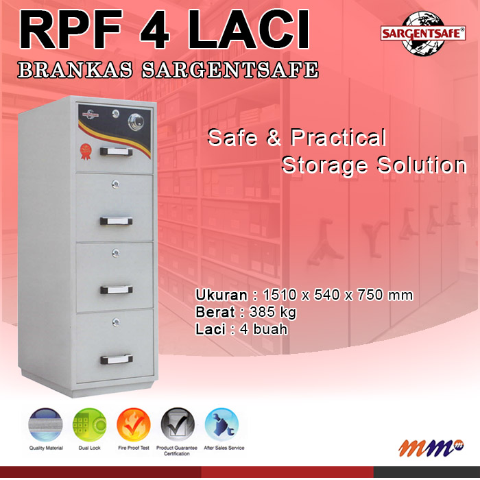 Filling Cabinet Tahan Api 4 Laci (RPF) Sargentsafe