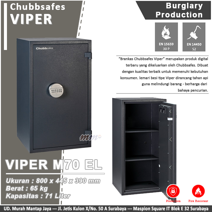 Brankas Chubbsafes Viper EL M70