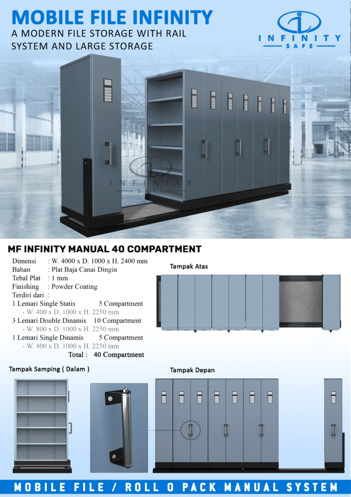 Brosur Mobile File Infinity 40 Compartment ( 40 Rak ) - 5 Rak